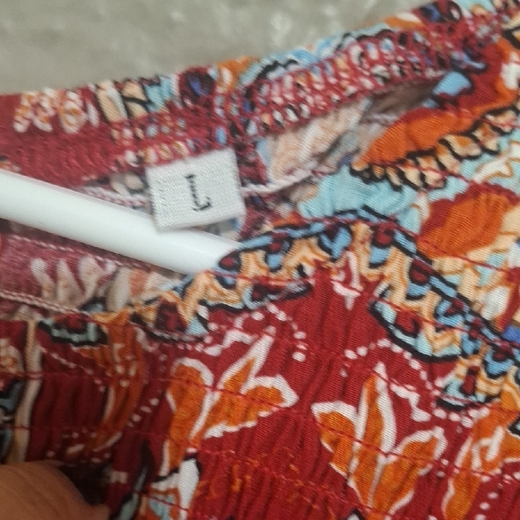 Red Patterned Women's Dress Size L - Picture 5 of 12